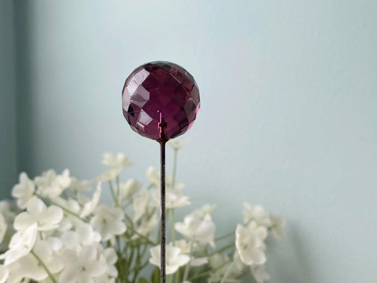 Antique Victorian Purple Faceted Glass Hat Pin - Duckwells