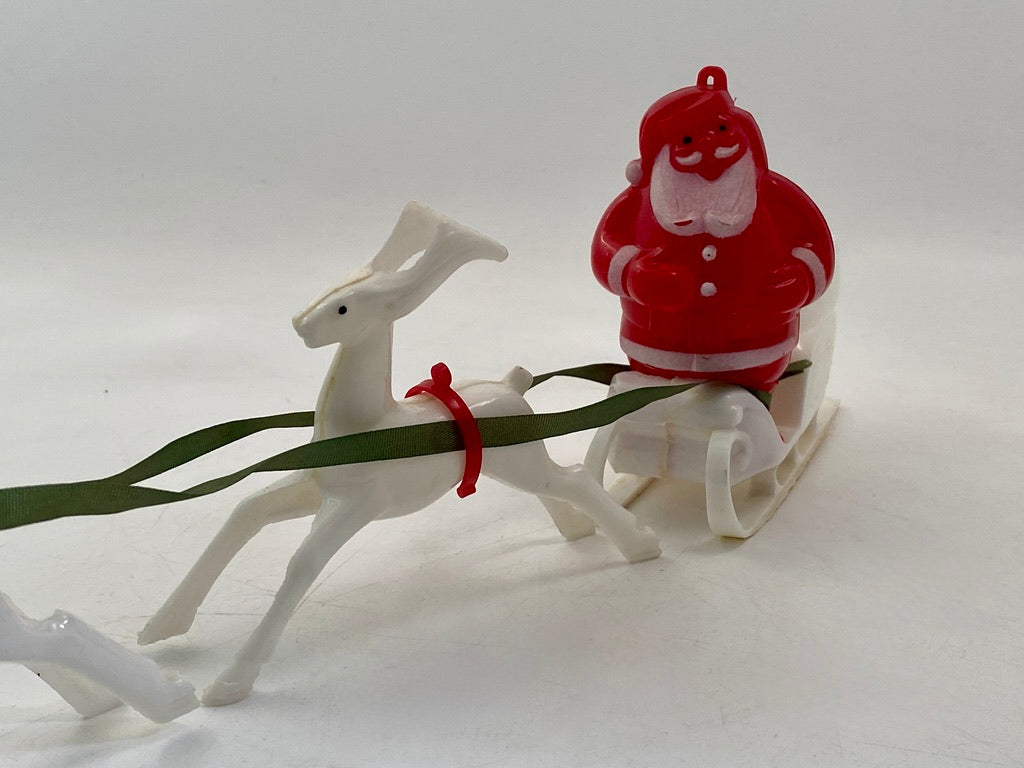 Midcentury Santa Claus and his Reindeer by Rosbro, Providence RI