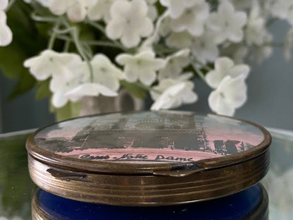 Midcentury Notre Dame Mirrored Compact at Duckwells