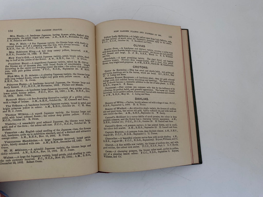 Antique Book, The Garden Oracle and Floricultural Yearbook 1894 at Duckwells