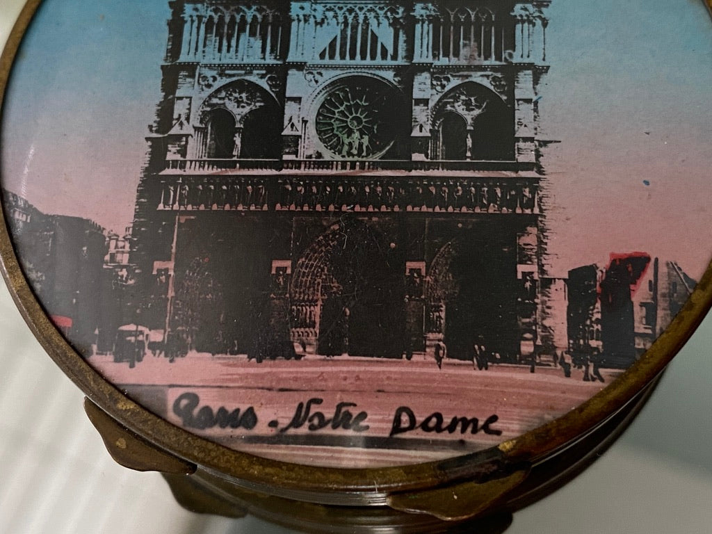 Midcentury Notre Dame Mirrored Compact at Duckwells