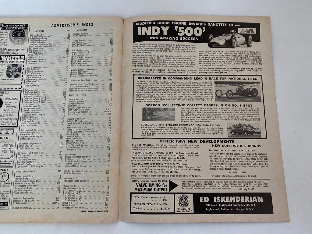Midcentury Hot Rod Magazine August 1962 at Duckwells