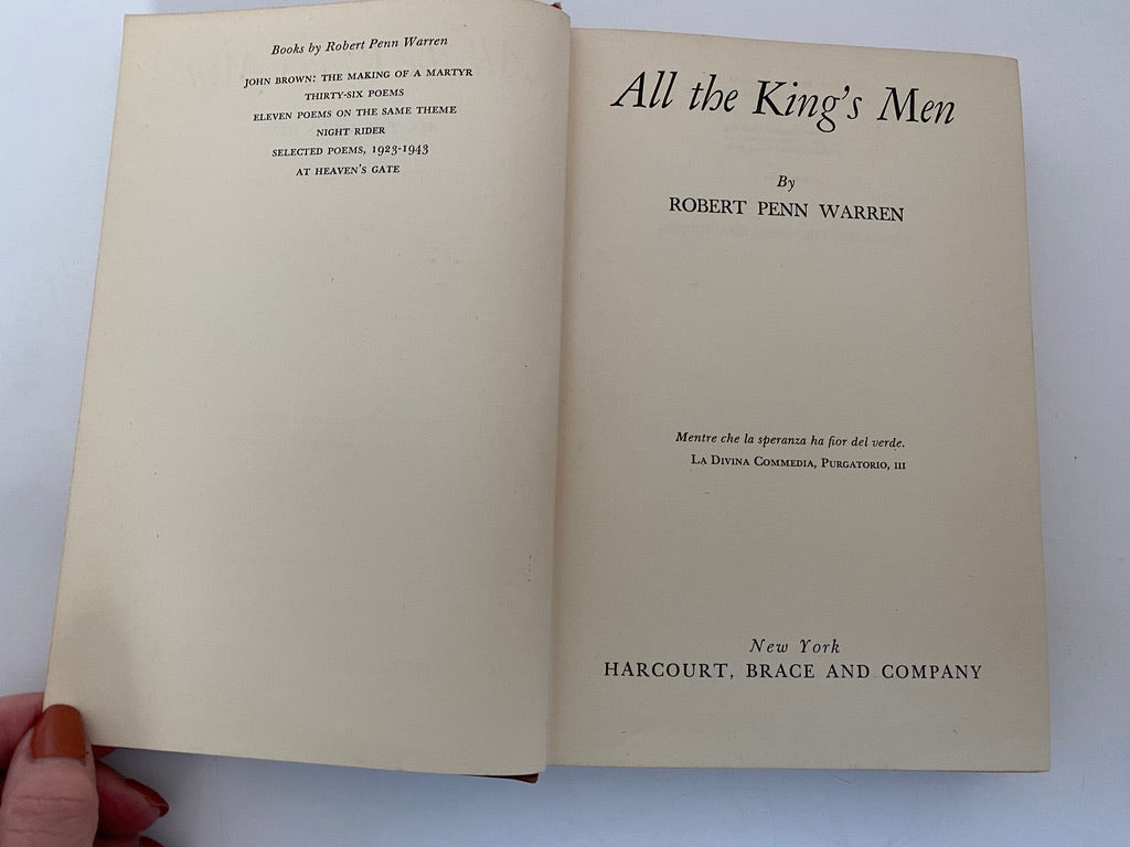 Vintage Book, All the King's Men, by Robert Penn Warren at Duckwells