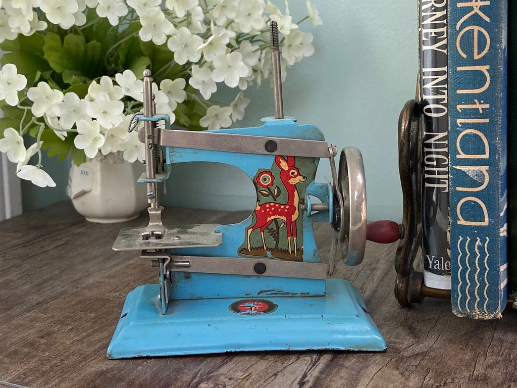 Vintage Mini Sewing Machine by Estrela, Brazilian Display Toy at Duckwells