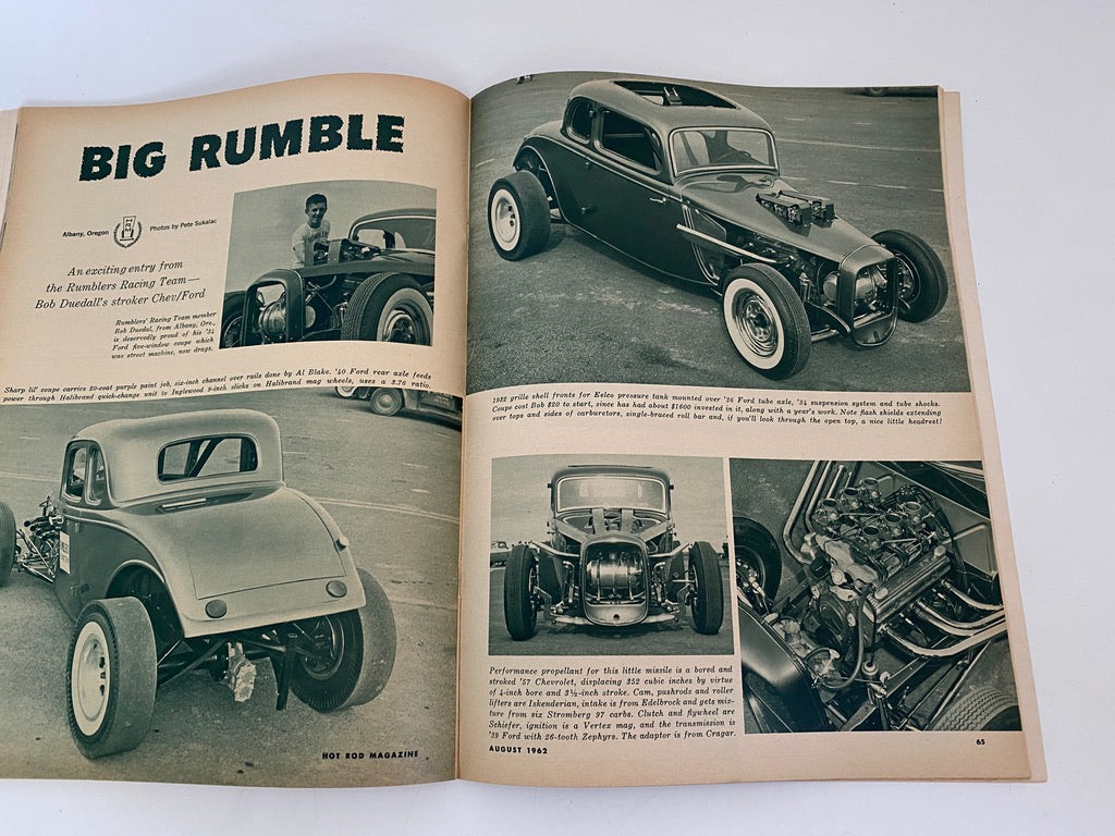 Midcentury Hot Rod Magazine August 1962 at Duckwells