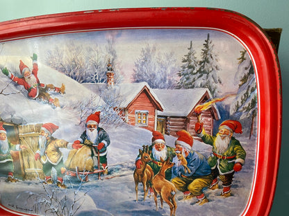 Vintage Erik Forsman Gnome Winter Scene Tray at Duckwells