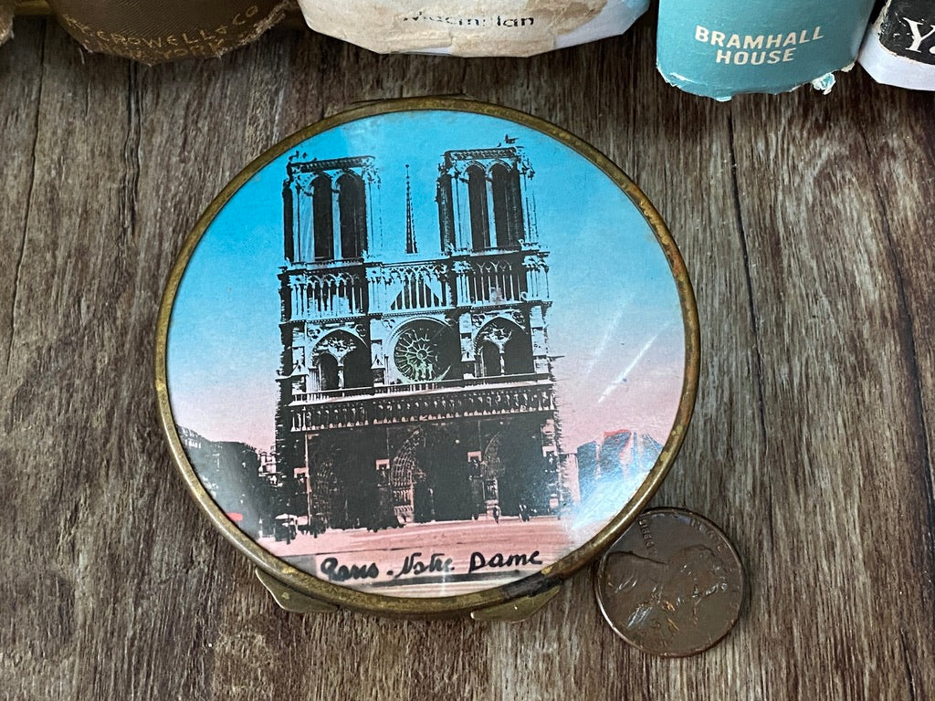 Midcentury Notre Dame Mirrored Compact at Duckwells