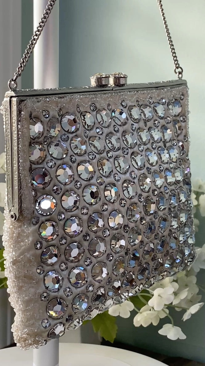 Vintage Rhinestone Beaded Evening Bag by Cyreld Paris at Duckwells