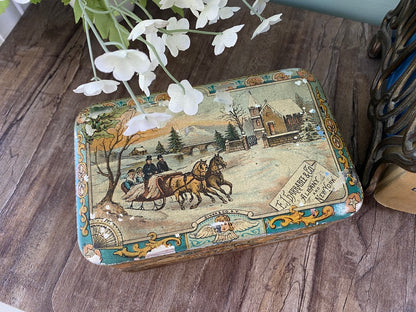 Antique Christmas Biscuit Tin Can at Duckwells