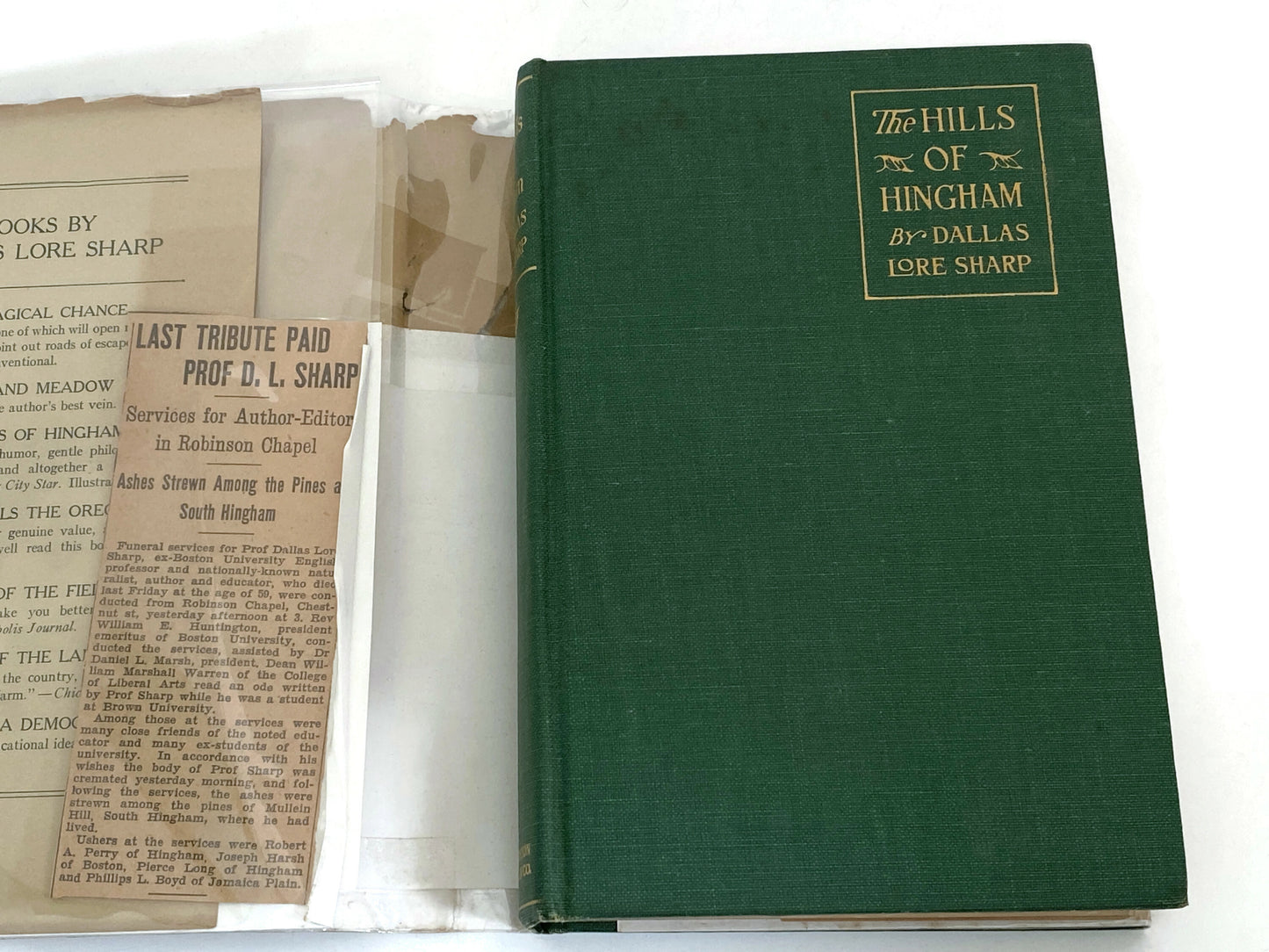 Antique First Edition Book "The Hills of Hingham" by Dallas Lore Sharp at Duckwells