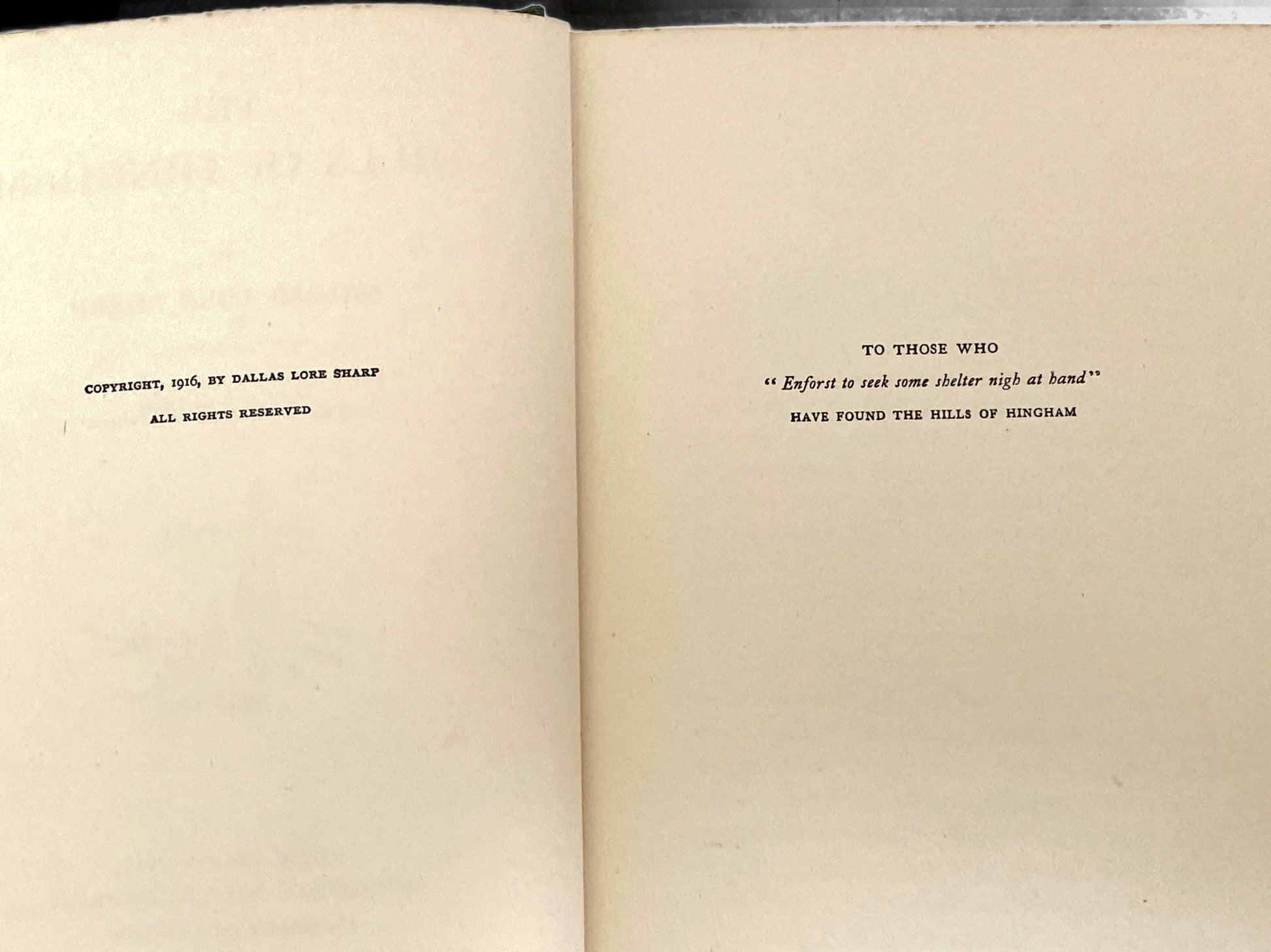 Antique First Edition Book "The Hills of Hingham" by Dallas Lore Sharp at Duckwells