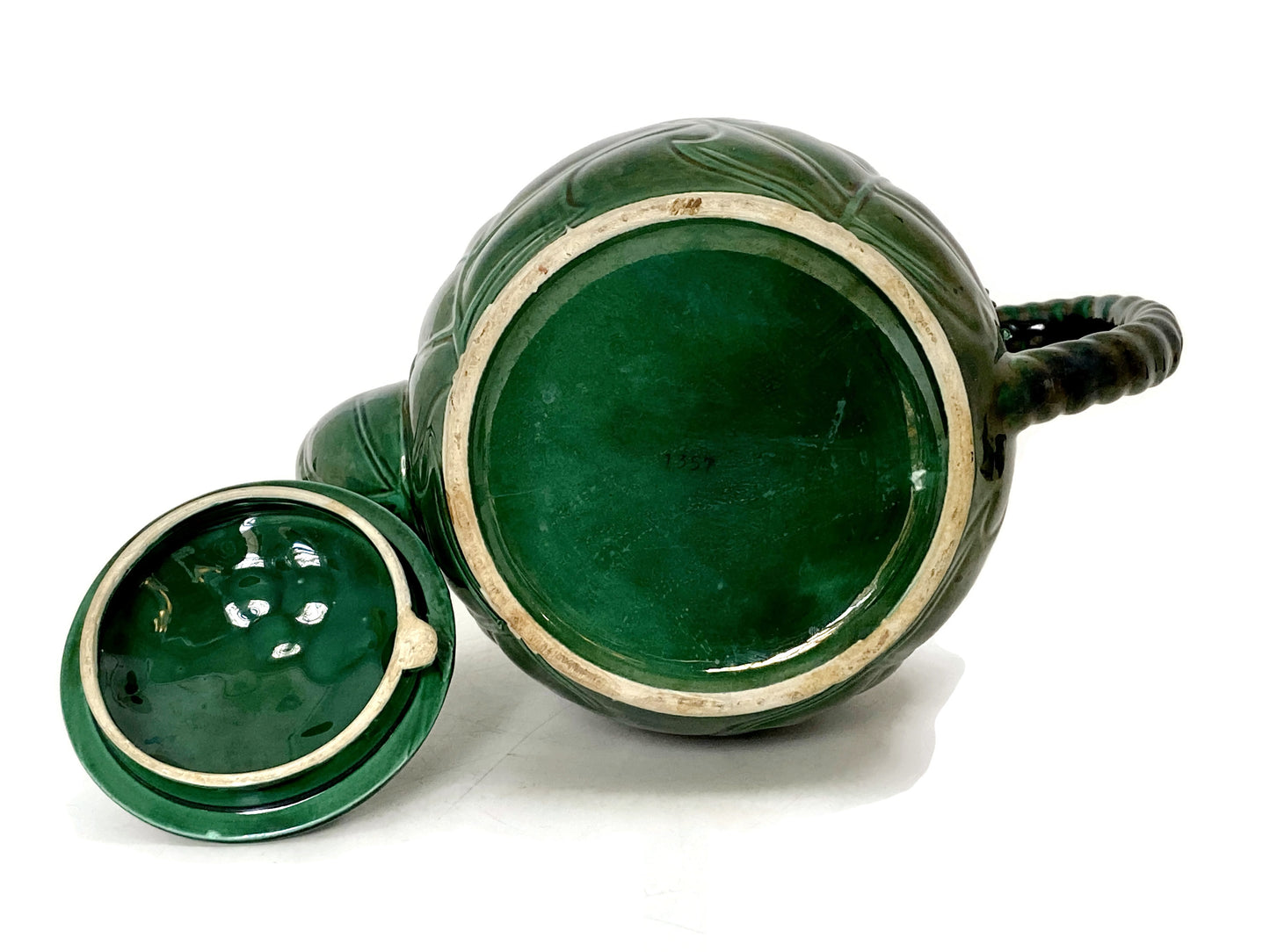Midcentury Lefton Ceramic Green Holly Berry Teapot at Duckwells