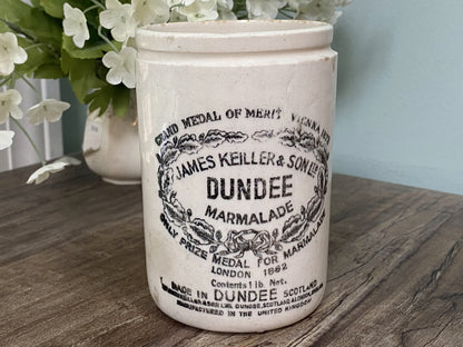 Antique Keiller Dundee Marmalade Crock Jar