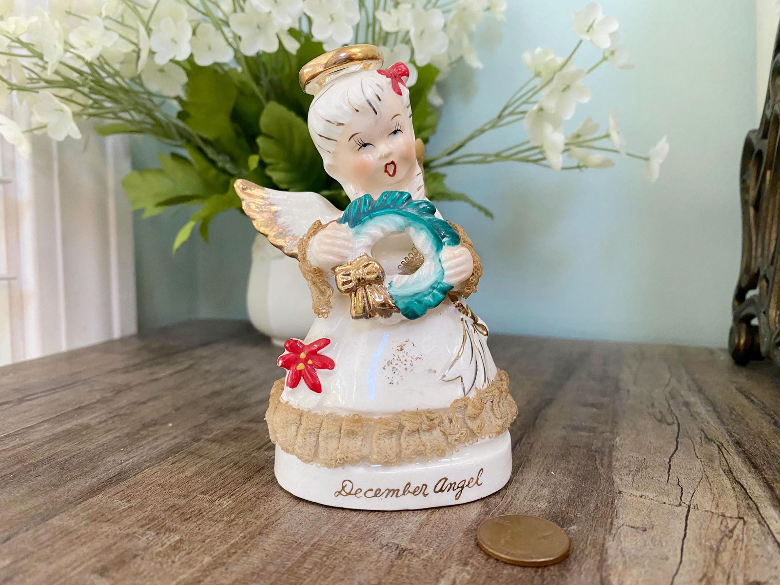 Midcentury Ceramic Birthday Angel December by ART Japan - Duckwells
