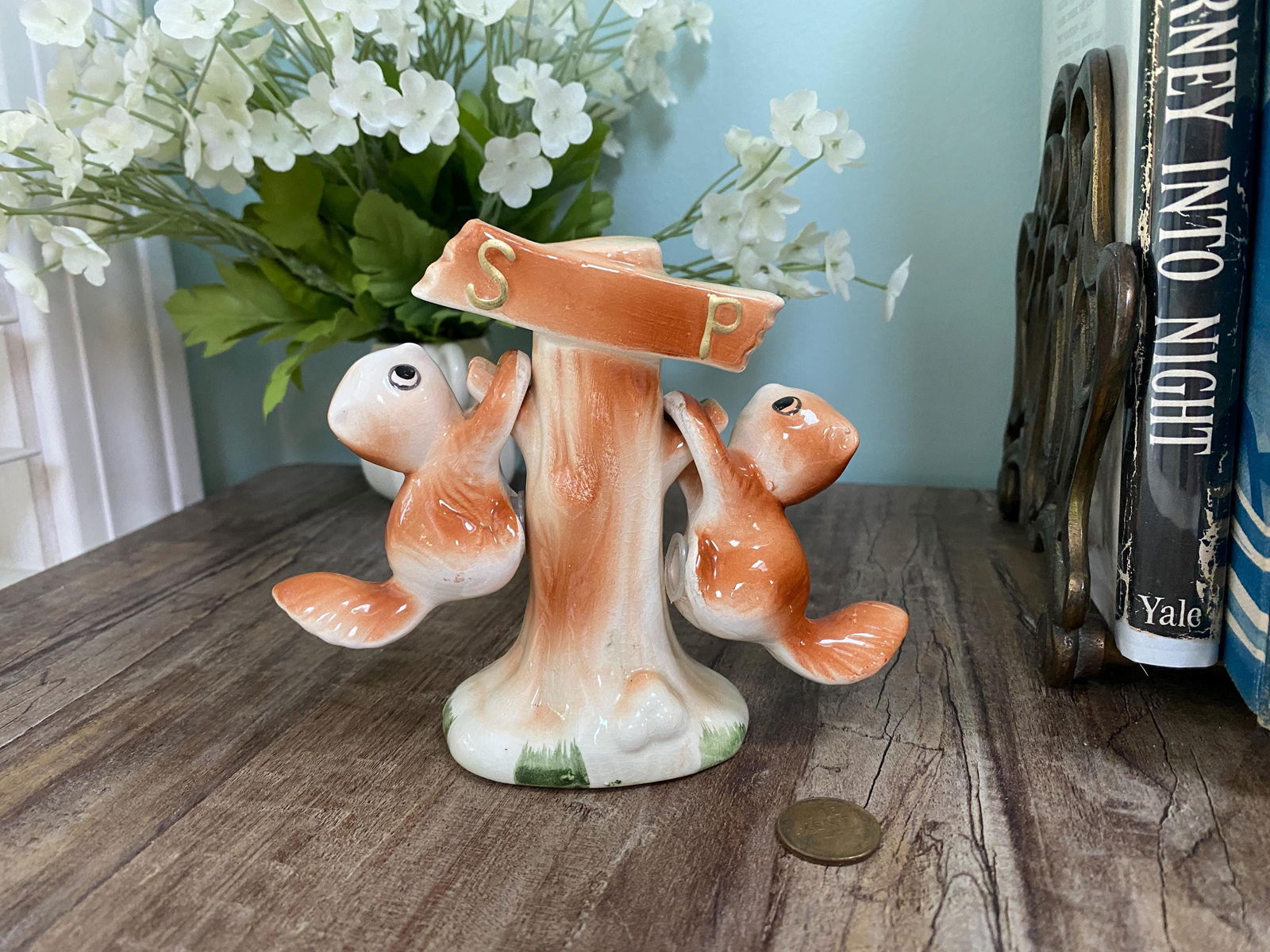 Midcentury Ceramic Chipmunk Salt and Pepper Shaker Set - Duckwells