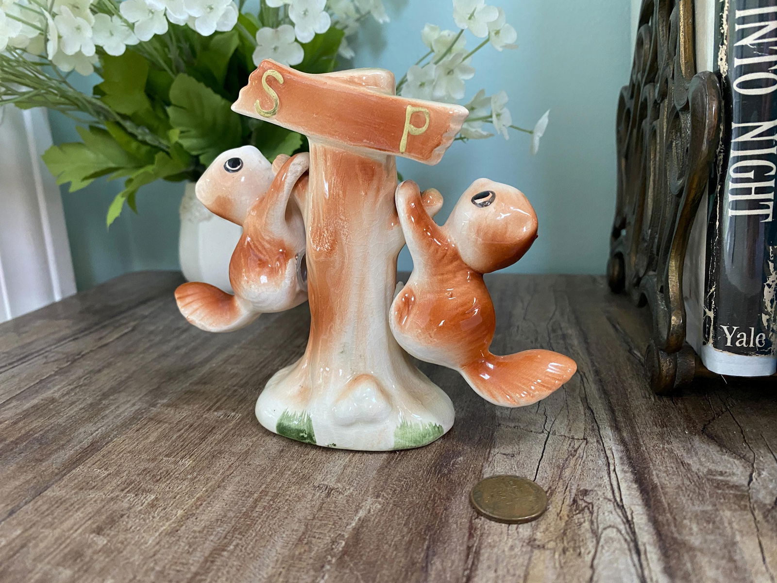 Midcentury Ceramic Chipmunk Salt and Pepper Shaker Set - Duckwells