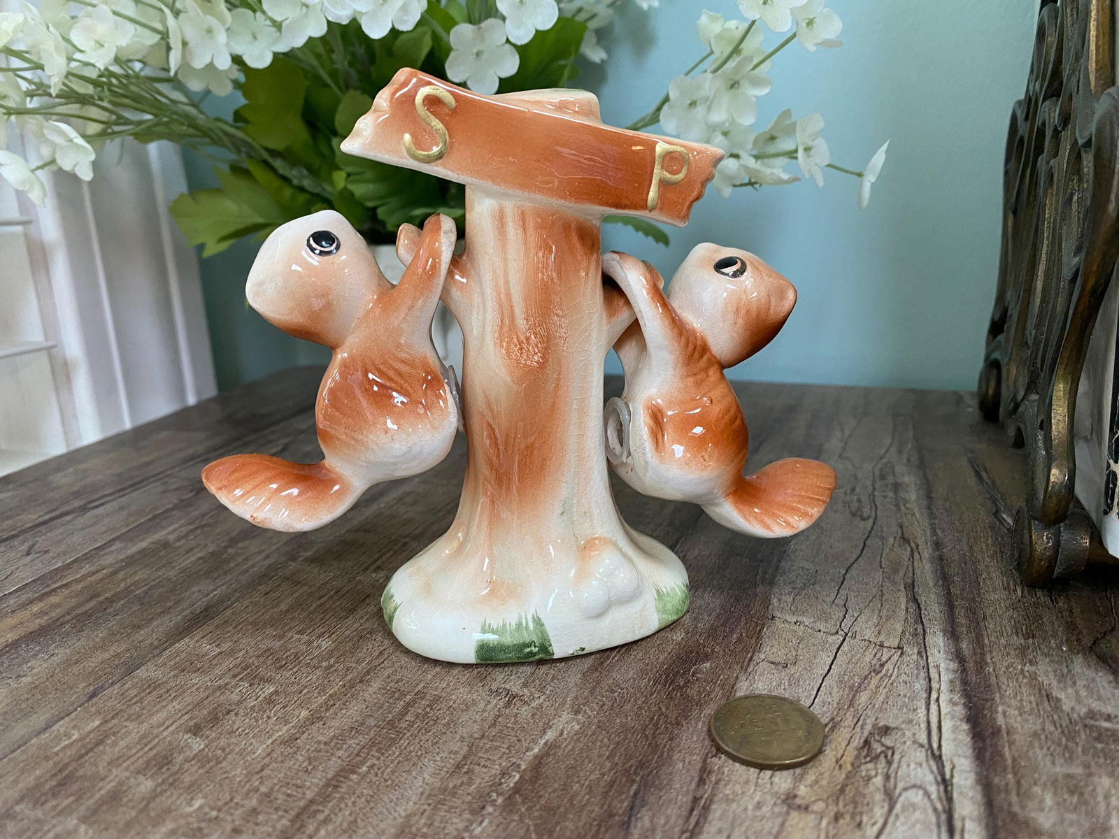 Midcentury Ceramic Chipmunk Salt and Pepper Shaker Set - Duckwells