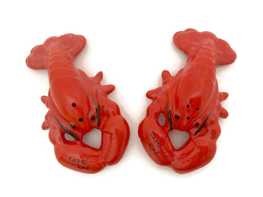 Midcentury Ceramic Lobster Salt and Pepper Shakers Cape Cod Souvenir - Duckwells