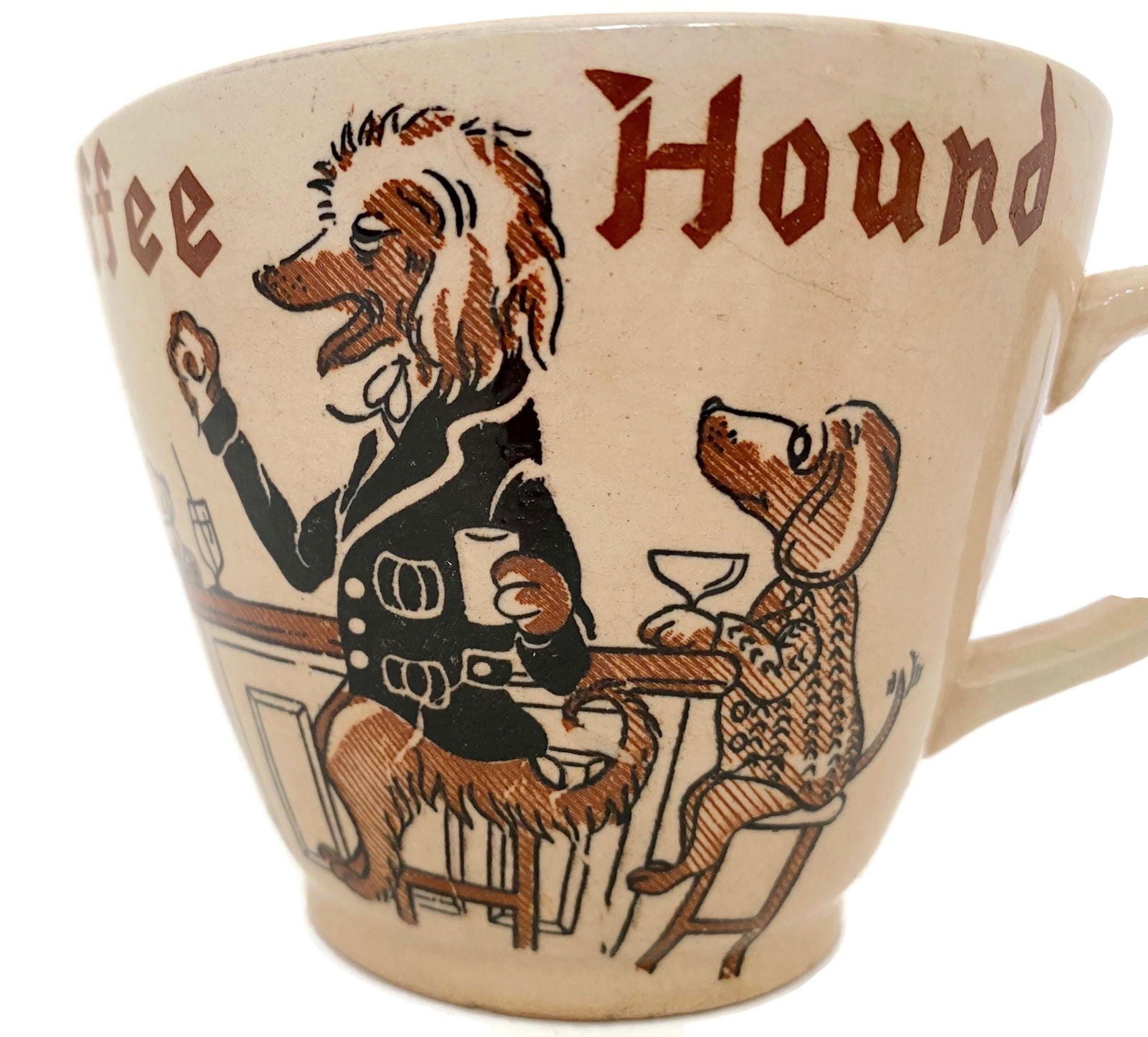 Midcentury Coffee Hound Oversized Ceramic Mug - Duckwells