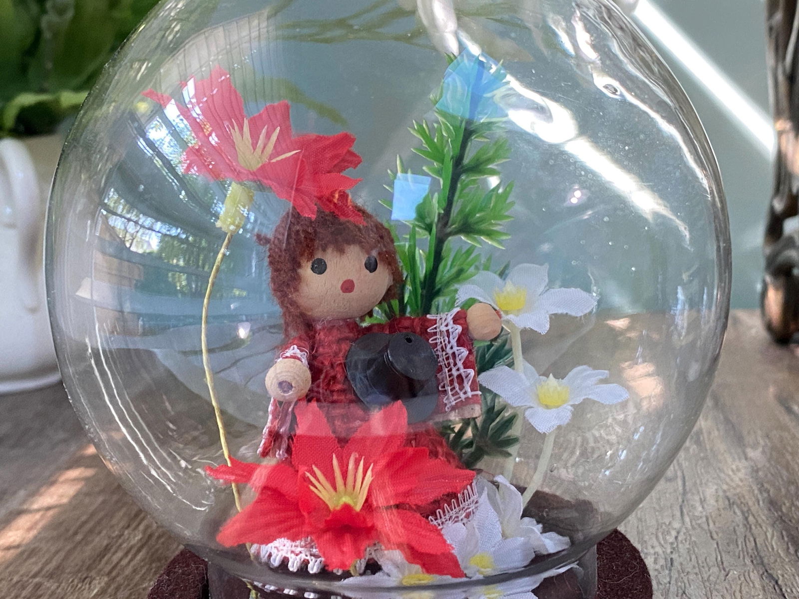 Midcentury Glass Globe Terrarium Kitsch Cloche - Duckwells