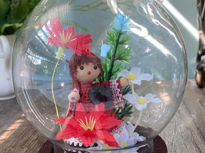Midcentury Glass Globe Terrarium Kitsch Cloche - Duckwells