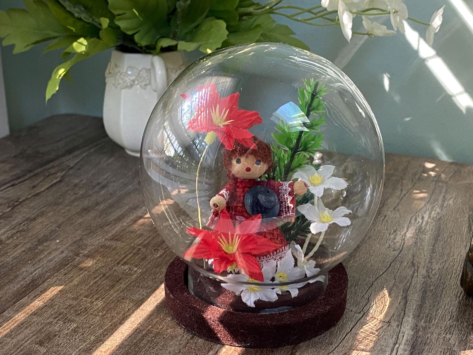 Midcentury Glass Globe Terrarium Kitsch Cloche - Duckwells