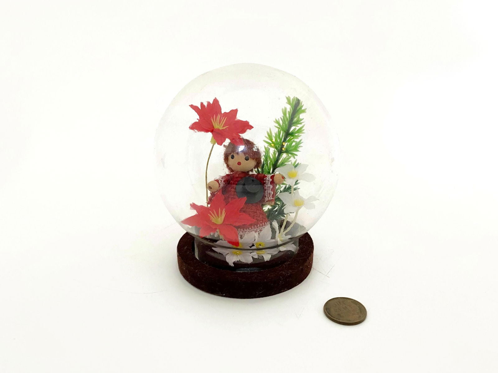 Midcentury Glass Globe Terrarium Kitsch Cloche - Duckwells
