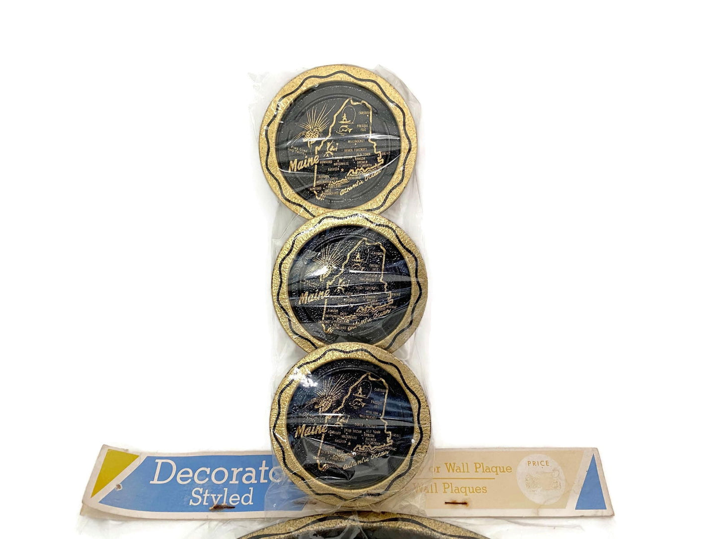 Midcentury Maine Metal Souvenir Tray and Coasters at Duckwells