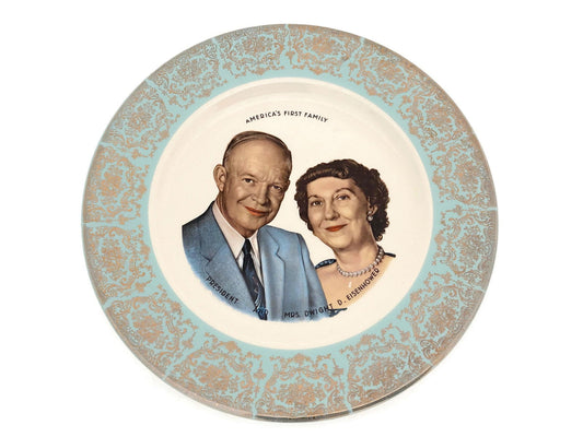 Midcentury President and Mrs. Dwight D. Eisenhower Plate at Duckwells