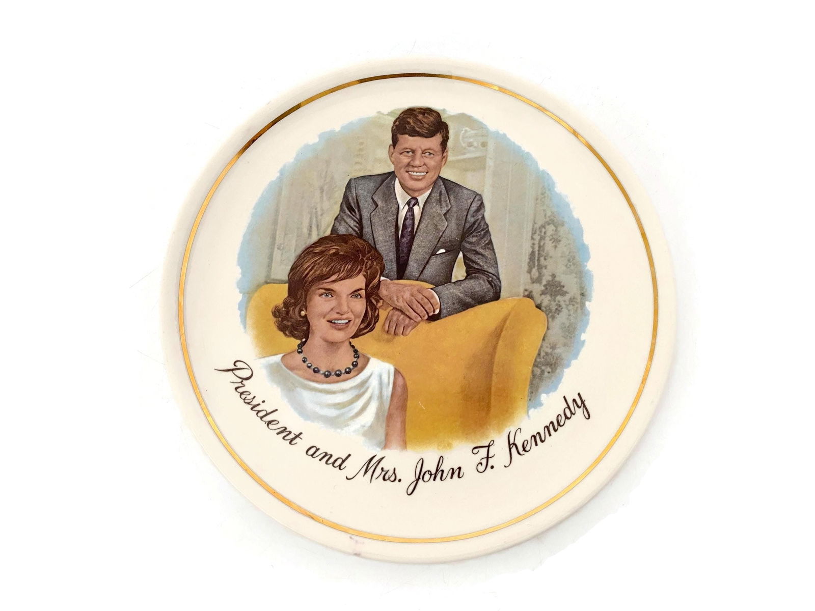Midcentury President and Mrs. John F. Kennedy Souvenir Plate - Duckwells