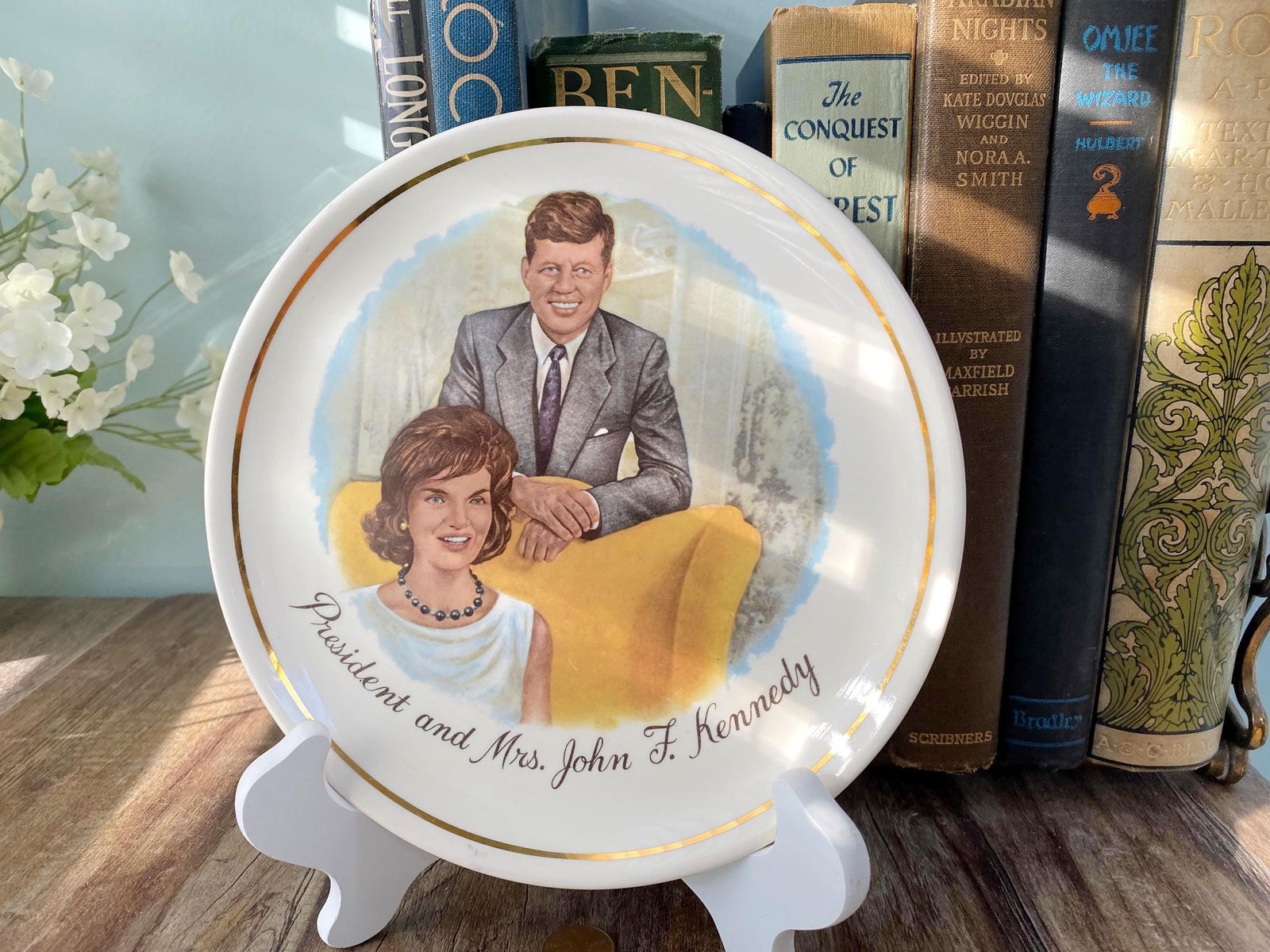 Midcentury President and Mrs. John F. Kennedy Souvenir Plate - Duckwells