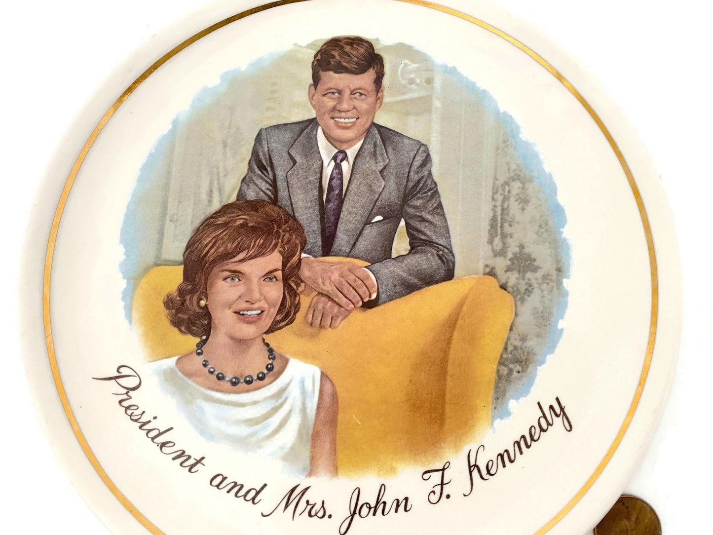 Midcentury President and Mrs. John F. Kennedy Souvenir Plate - Duckwells