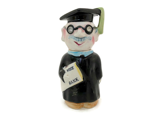 Midcentury Professor Ceramic Coin Bank with Lock by Thames at Duckwells