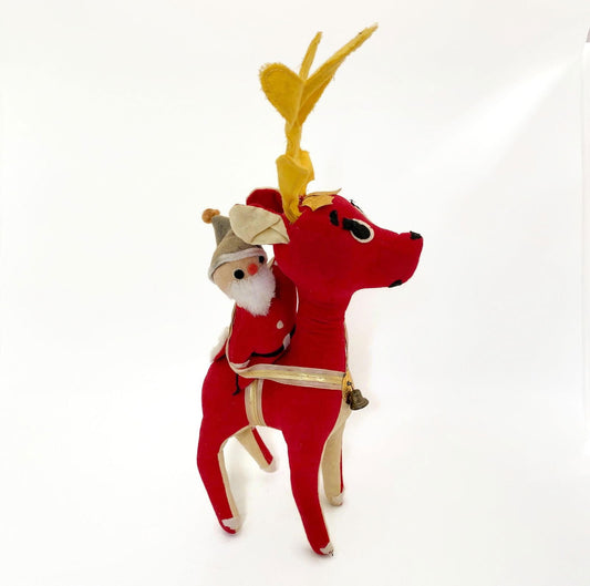 Midcentury Santa Claus Riding a Reindeer by Dream Pets at Duckwells