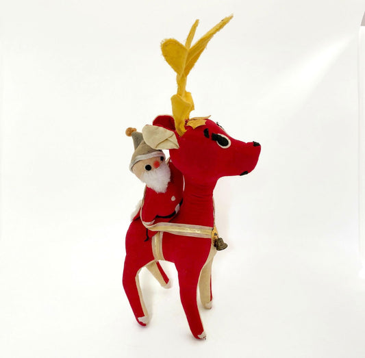 Midcentury Santa Claus Riding a Reindeer by Dream Pets at Duckwells