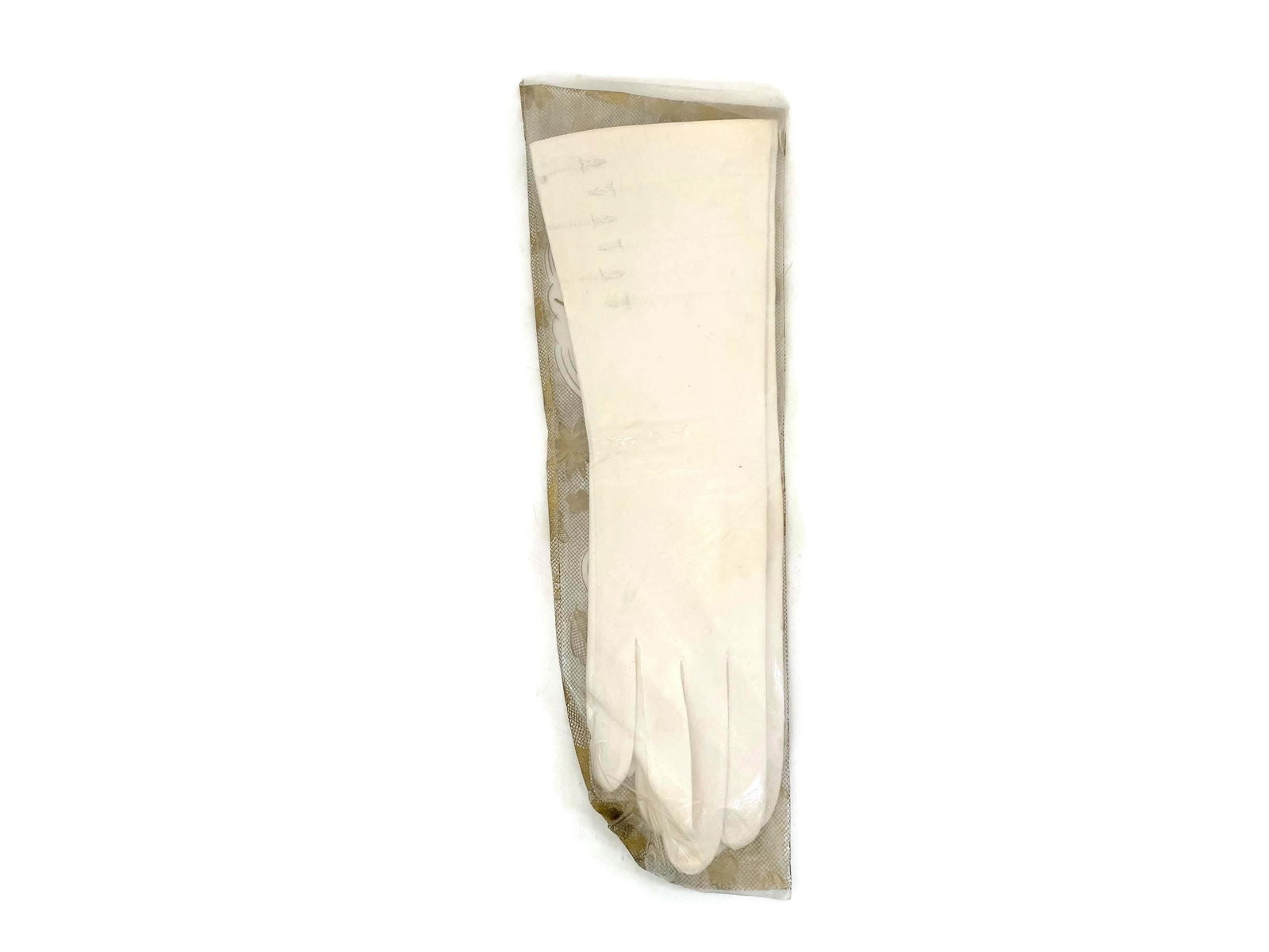 Midcentury White Gloves by Crescendoe Size 7 1/2 - Duckwells