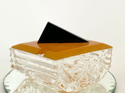 Vintage Art Deco Crystal Dish with Bakelite Lid - Duckwells