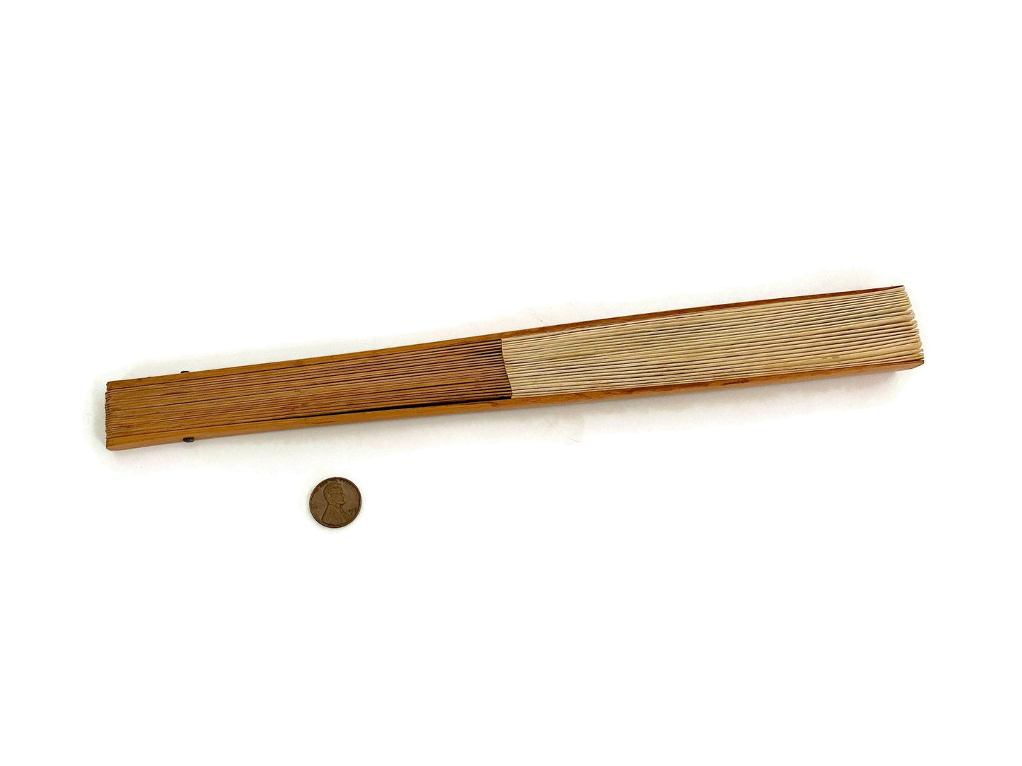 Vintage Bamboo and Paper Folding Fan - Duckwells