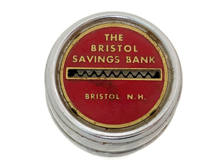 Vintage Barrel Advertising Bank Bristol NH Savings Bank - Duckwells