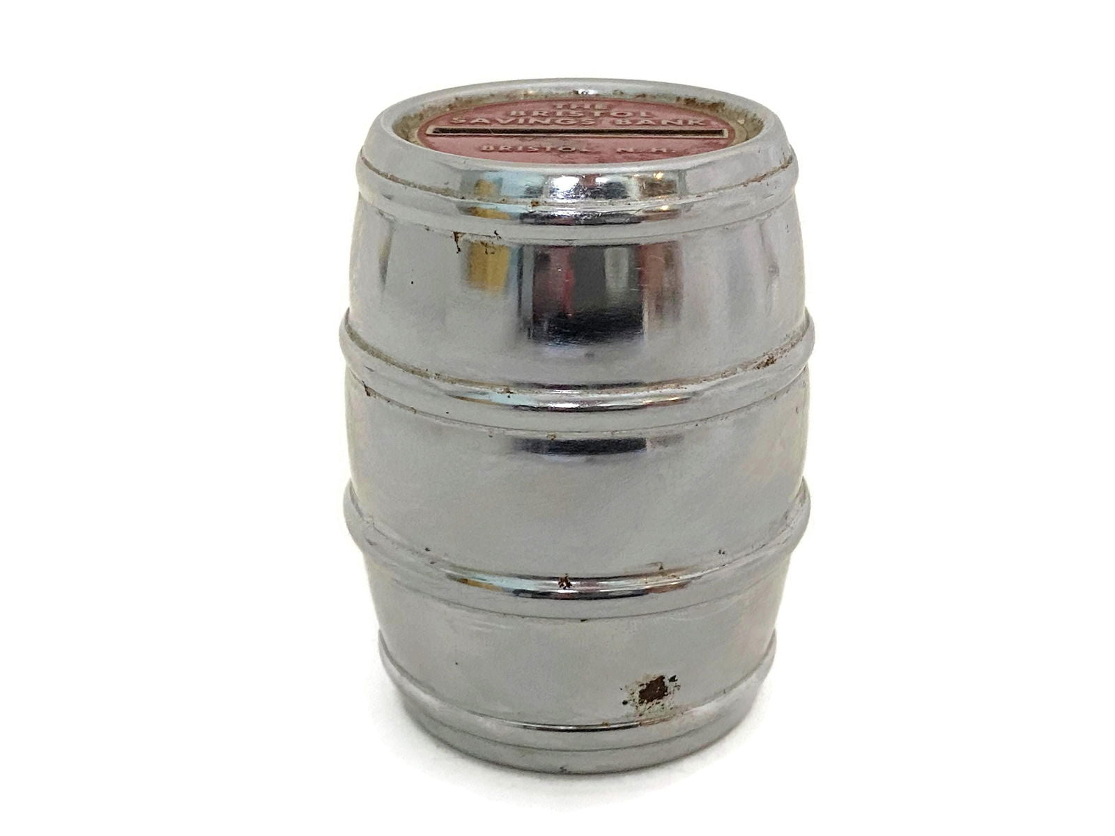 Vintage Barrel Advertising Bank Bristol NH Savings Bank - Duckwells