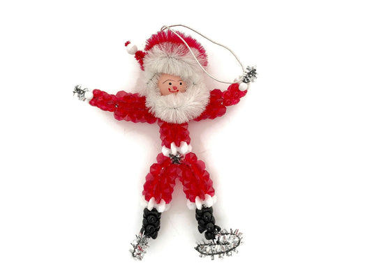 Vintage Beaded Santa Christmas Tree Ornament at Duckwells