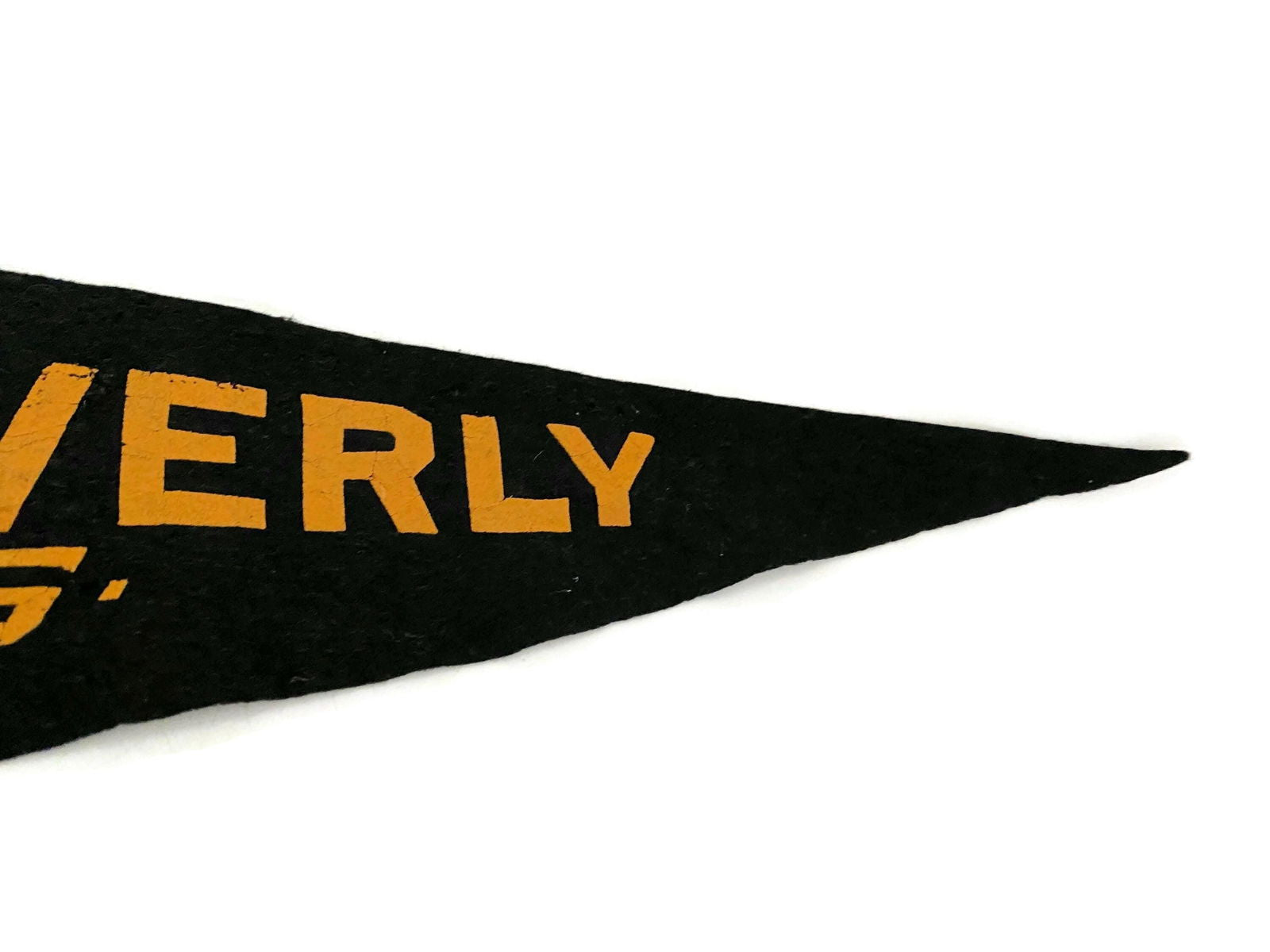 Vintage Beverly High School Football Pennant - Midcentury Sports Felt Souvenir - Duckwells