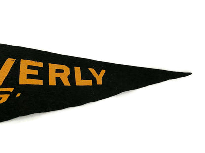 Vintage Beverly High School Football Pennant - Midcentury Sports Felt Souvenir - Duckwells