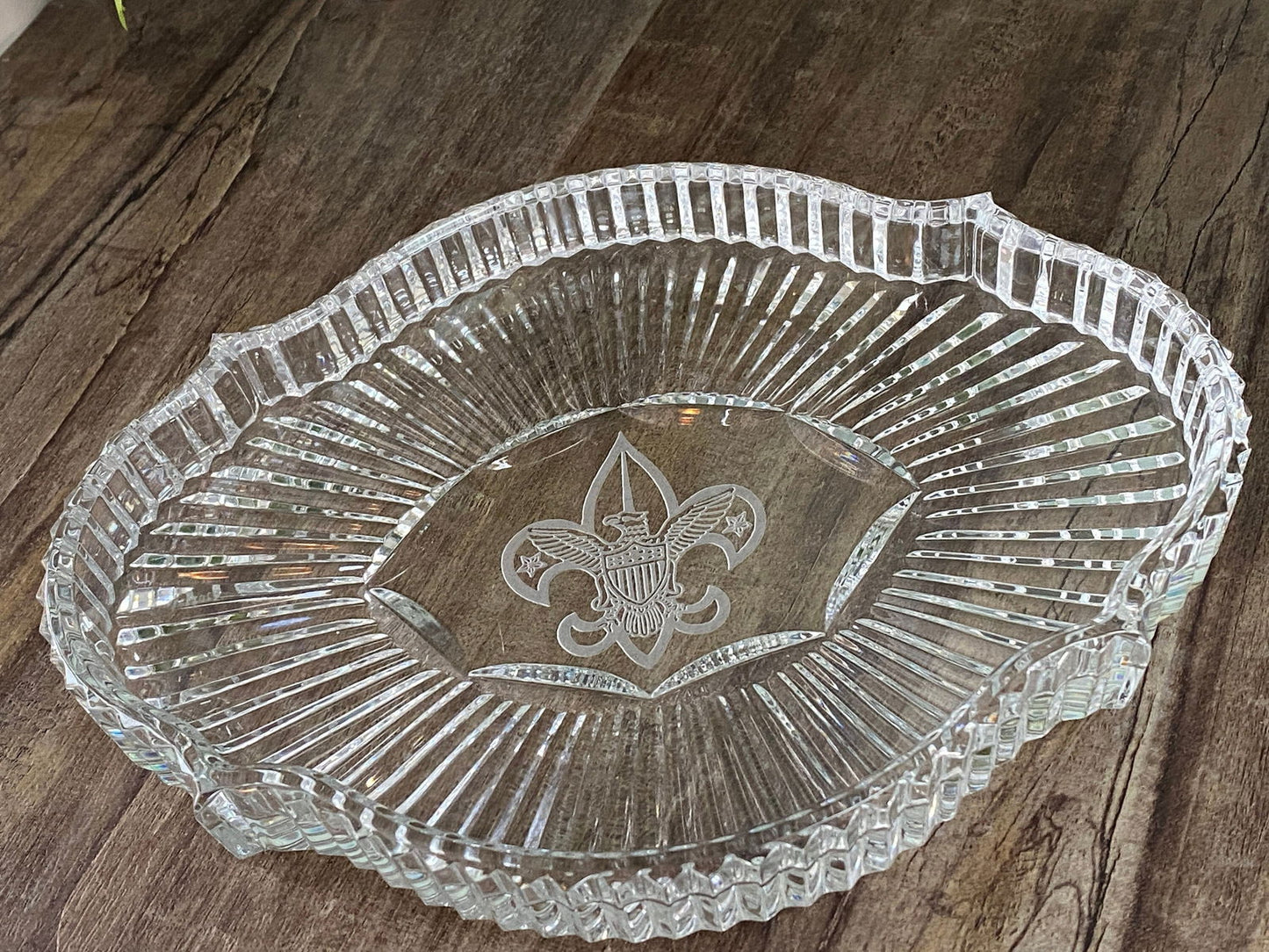 Vintage Boy Scout Crystal Dish by Waterford at Duckwells
