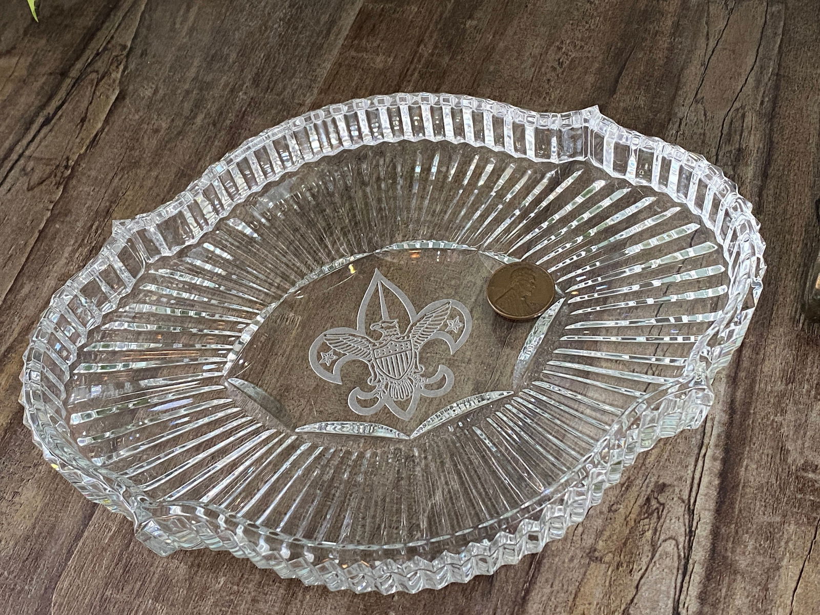 Vintage Boy Scout Crystal Dish by Waterford at Duckwells