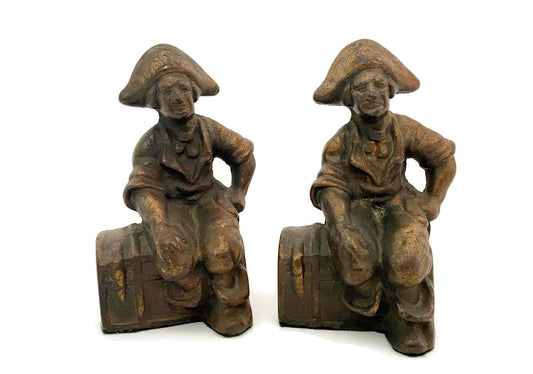 Vintage Cast Iron Pirate Bookends at Duckwells