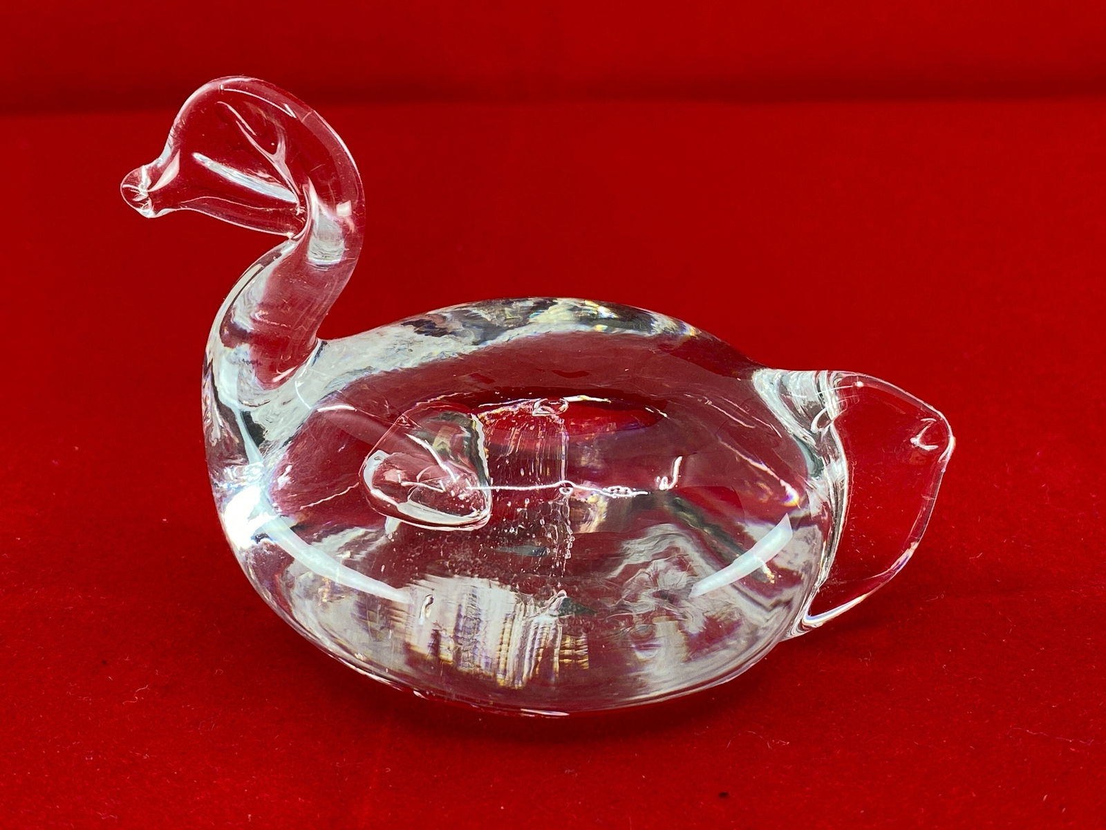Vintage Crystal Duck by Pairpoint Glass Cape Cod Massachusetts - Duckwells