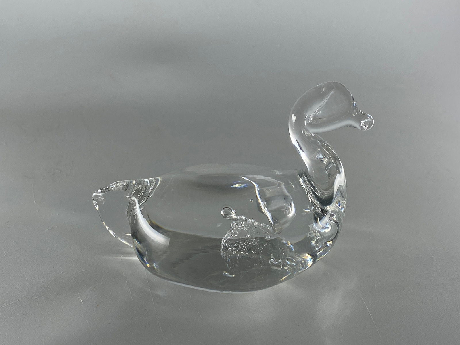 Vintage Crystal Duck by Pairpoint Glass Cape Cod Massachusetts - Duckwells