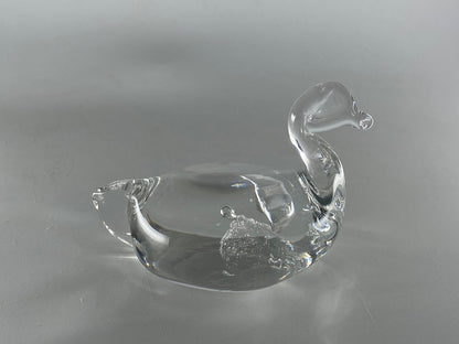 Vintage Crystal Duck by Pairpoint Glass Cape Cod Massachusetts - Duckwells