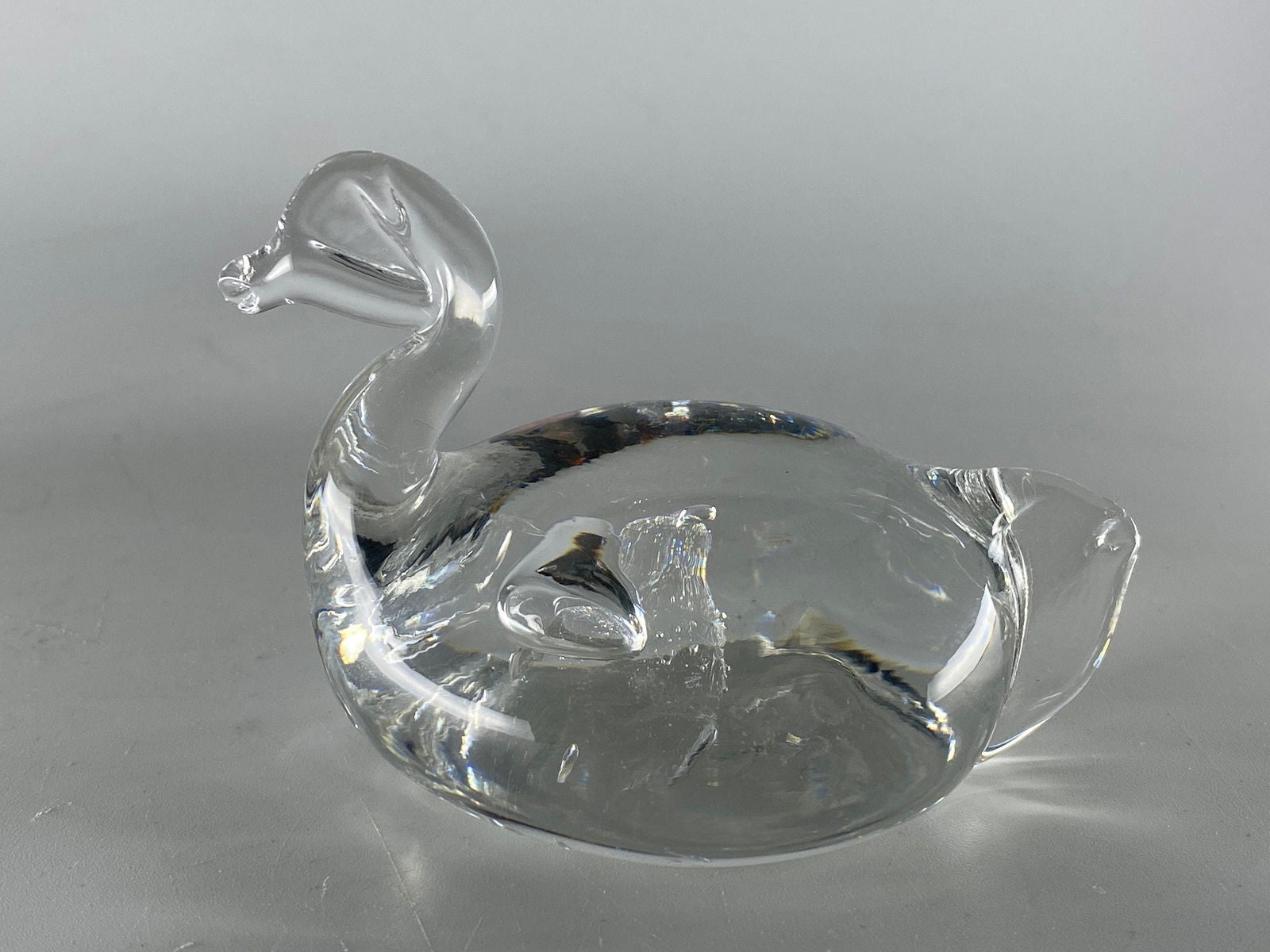 Vintage Crystal Duck by Pairpoint Glass Cape Cod Massachusetts - Duckwells
